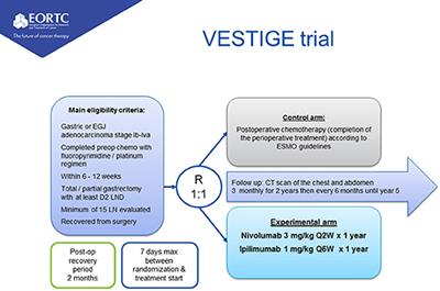 VESTIGE: Adjuvant Immunotherapy in Patients With Resected Esophageal, Gastroesophageal Junction and Gastric Cancer Following Preoperative Chemotherapy With High Risk for Recurrence (N+ and/or R1): An Open Label Randomized Controlled Phase-2-Study